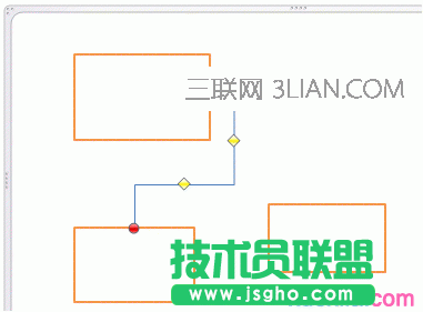 連接線已重新連接。單擊您要重排的連接線。