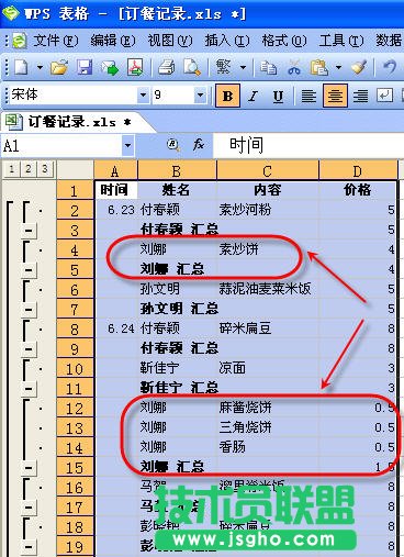 WPS表格完成數(shù)據(jù)分類匯總教程