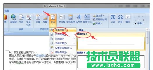 word2007頁(yè)碼怎么設(shè)置
