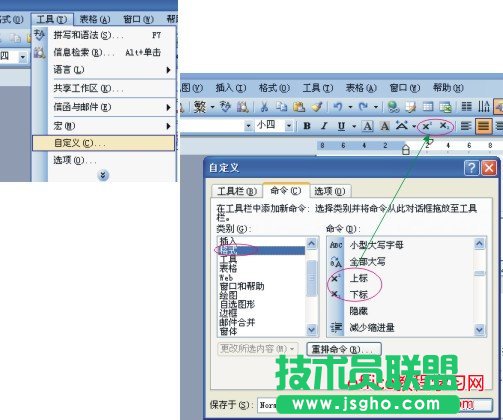 自定義上下標