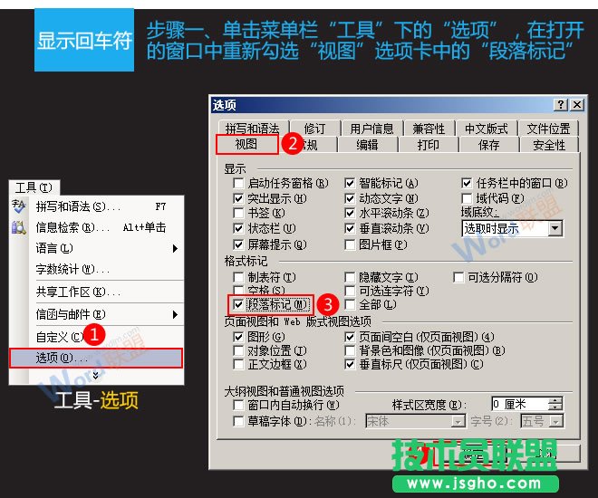 Word2003文檔中的回車(chē)符怎么隱藏  三聯(lián)