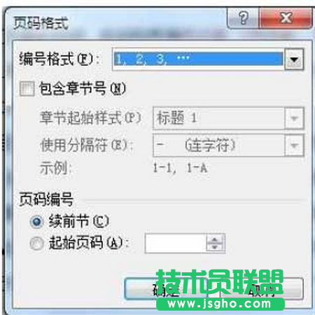  “頁(yè)碼格式”對(duì)話框