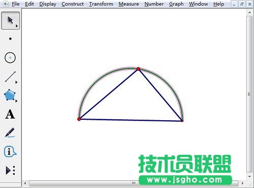 幾何畫板怎樣畫半圓？