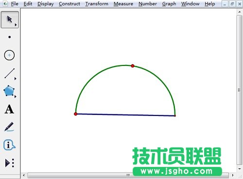 幾何畫板怎樣畫半圓？